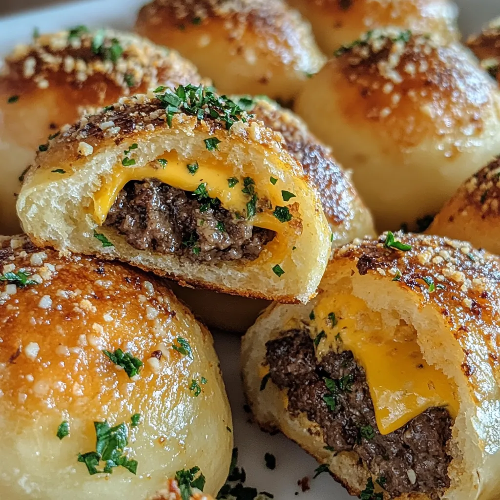 A plate of meat filled doughnuts.
