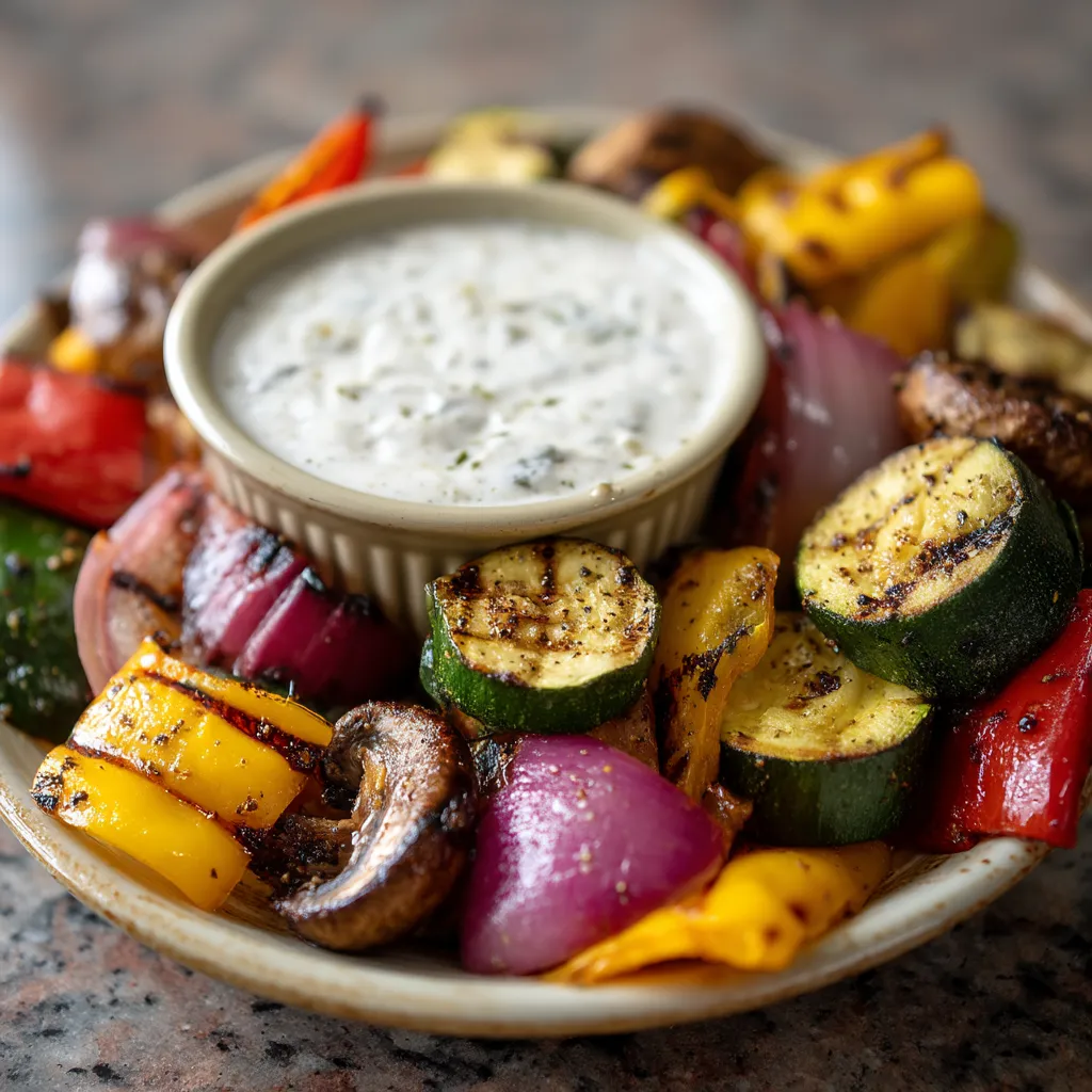 A bowl of vegetables with a dip.