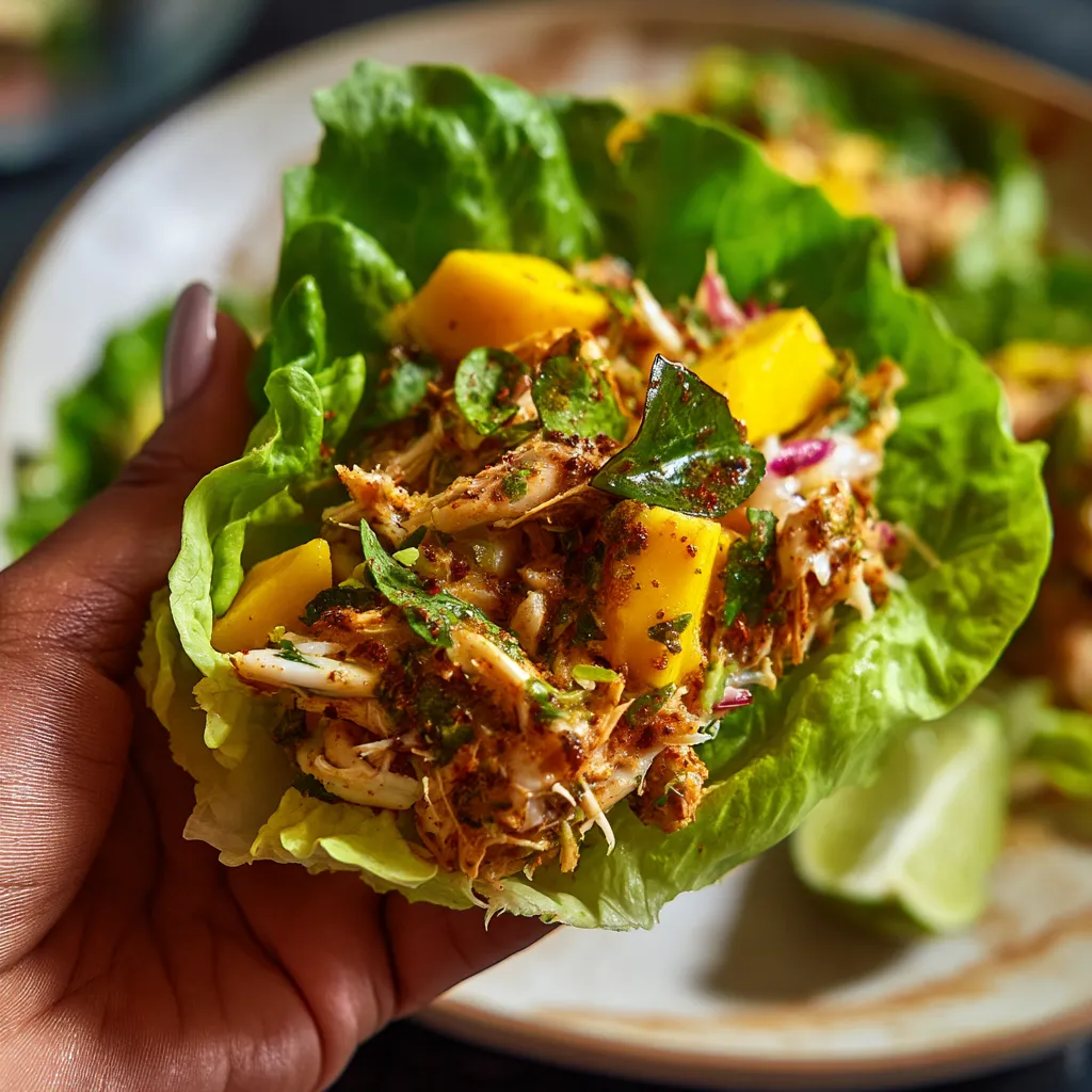 A hand holding a sandwich with lettuce and chicken.