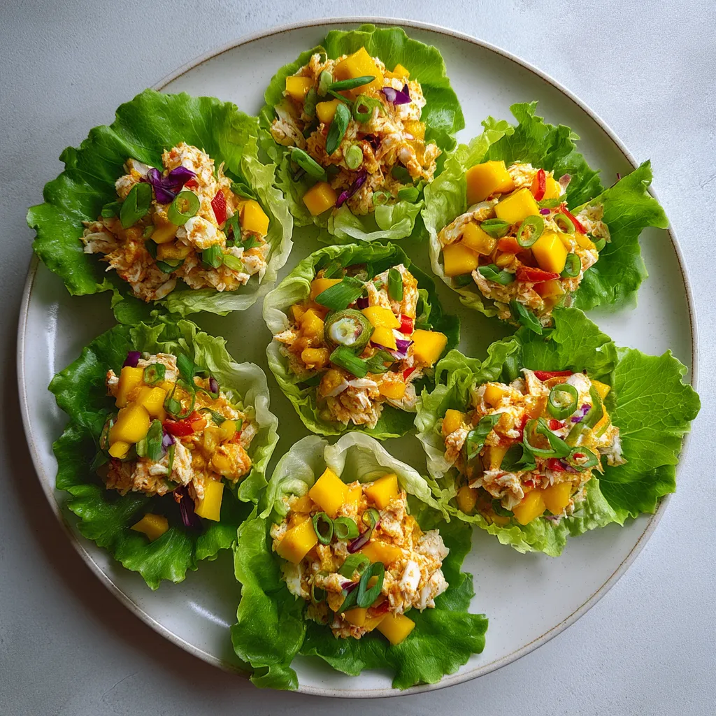 A plate of food with lettuce wraps and a yellow sauce.