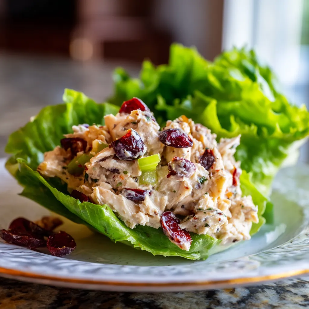 A salad with lettuce and cranberries.