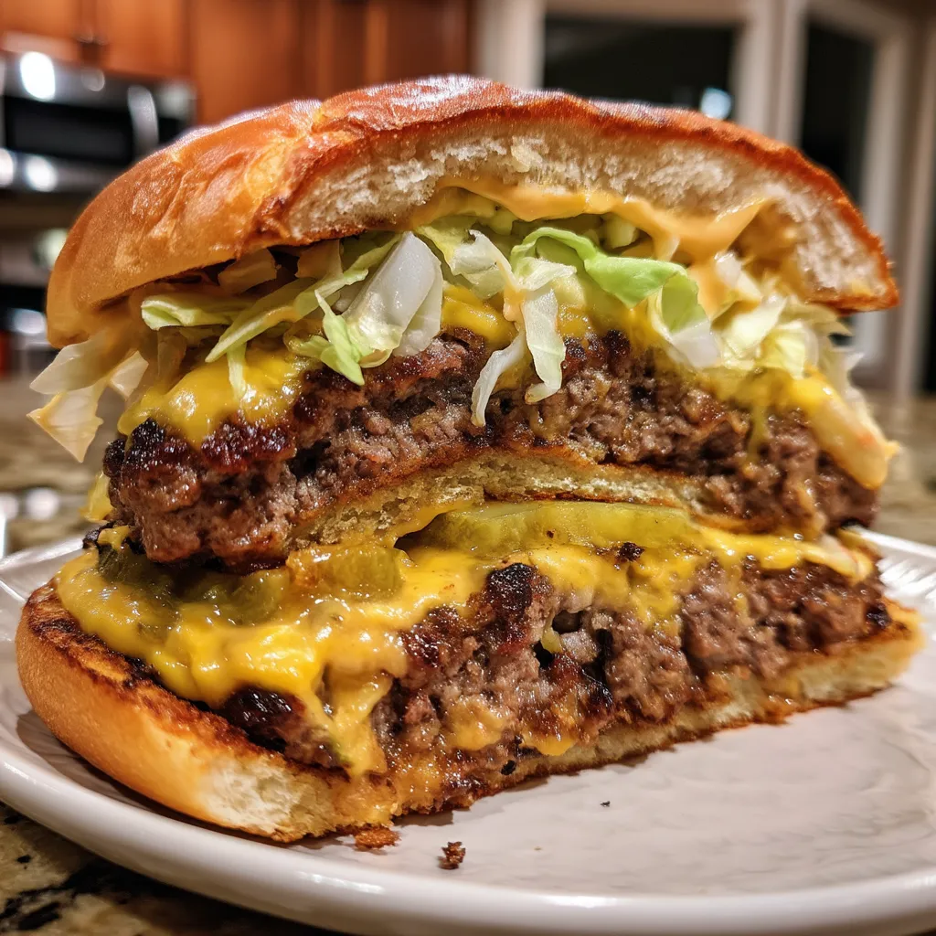 A large hamburger with lettuce, tomato, and cheese.