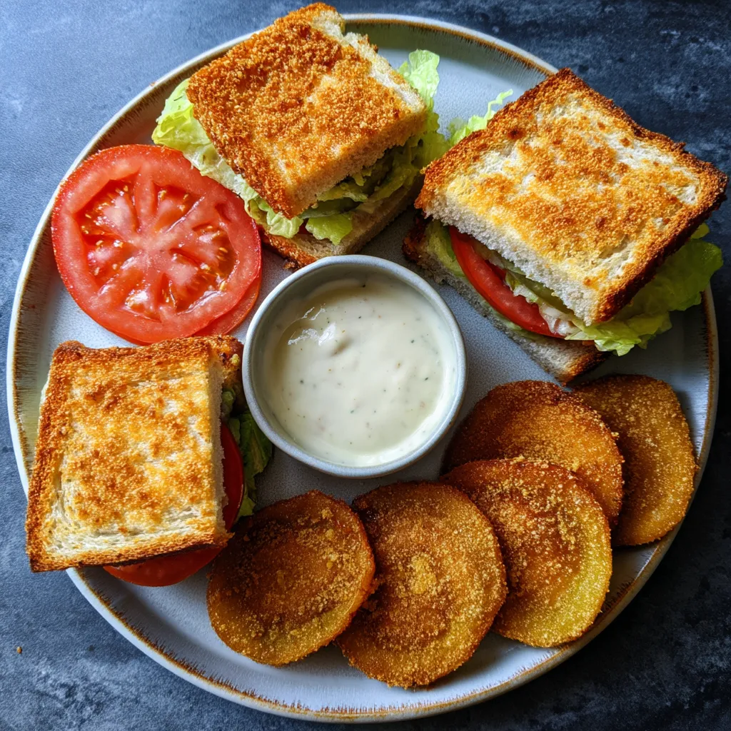 A plate of sandwiches and fries.