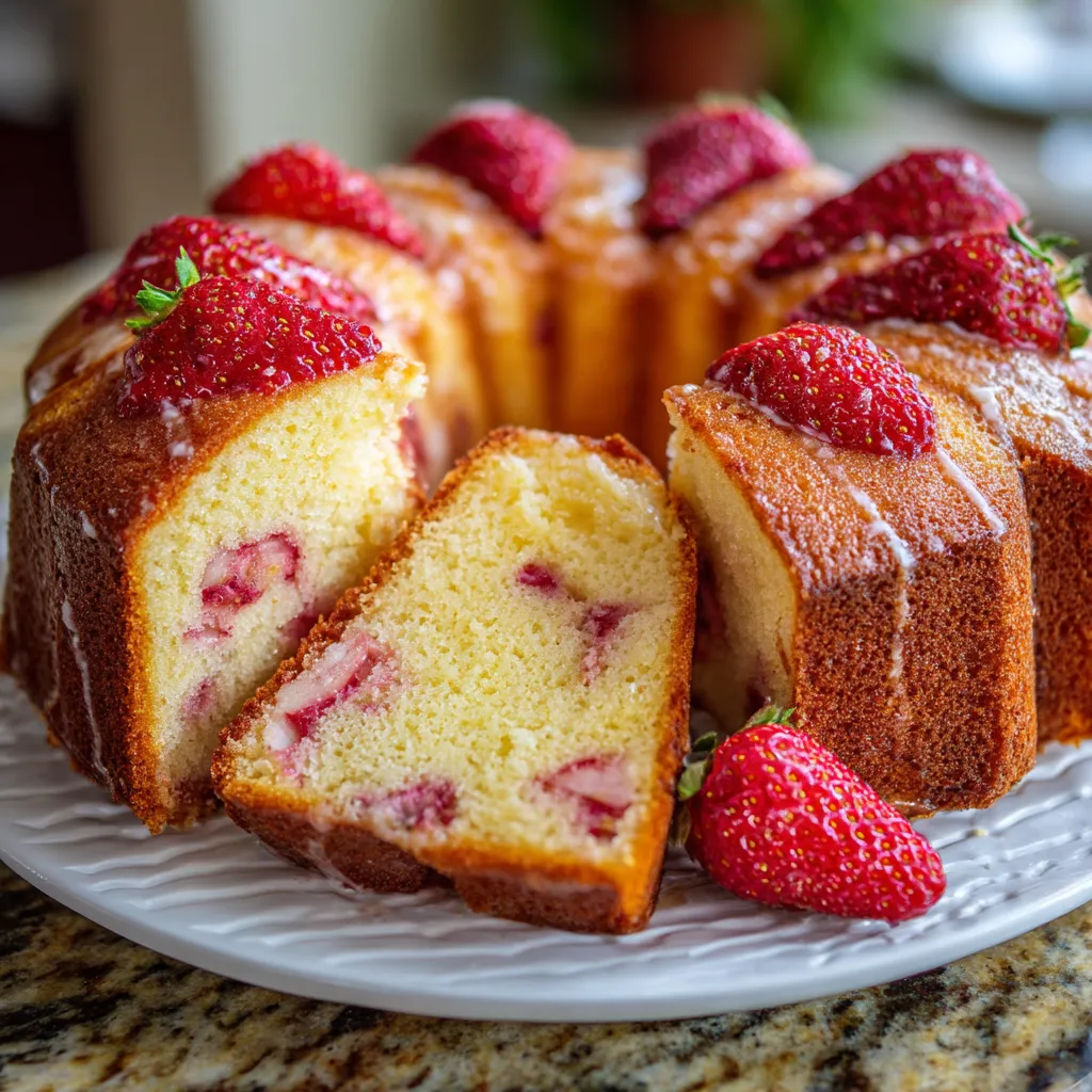 A cake with strawberries on top.