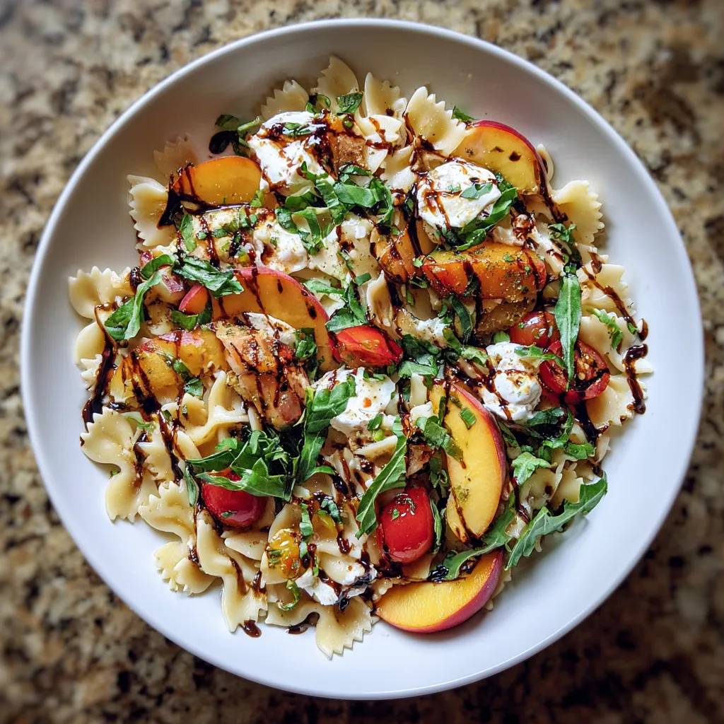 A plate of pasta with tomatoes and basil.