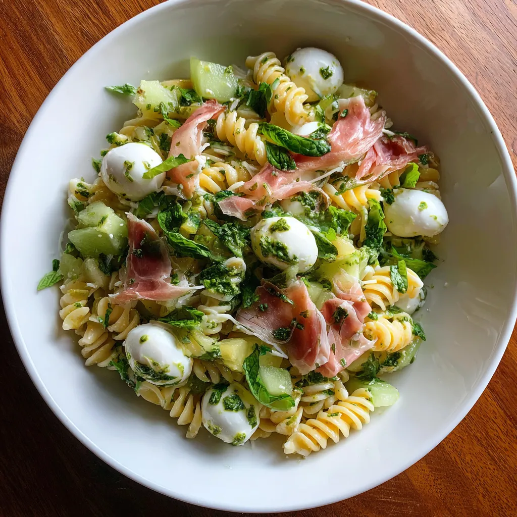 A bowl of pasta with vegetables and meat.