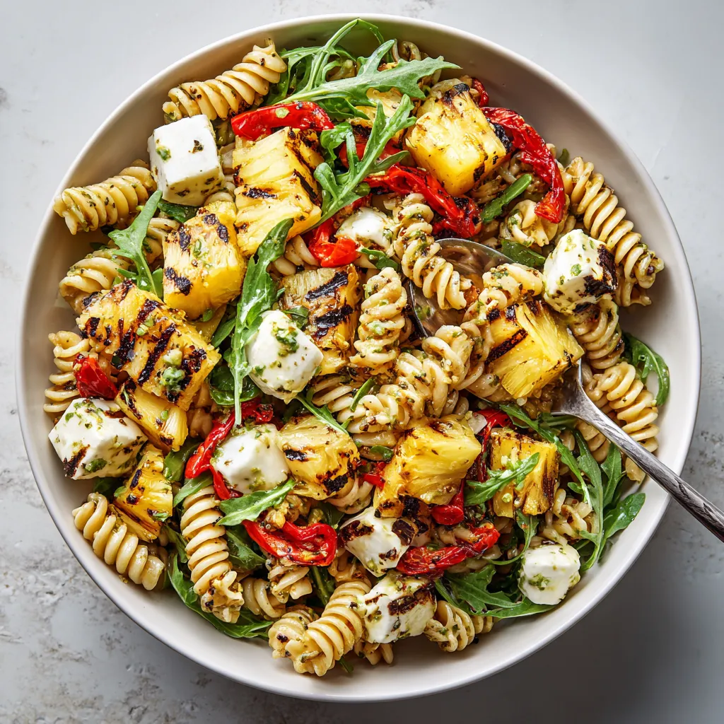 A bowl of pasta with vegetables and cheese.
