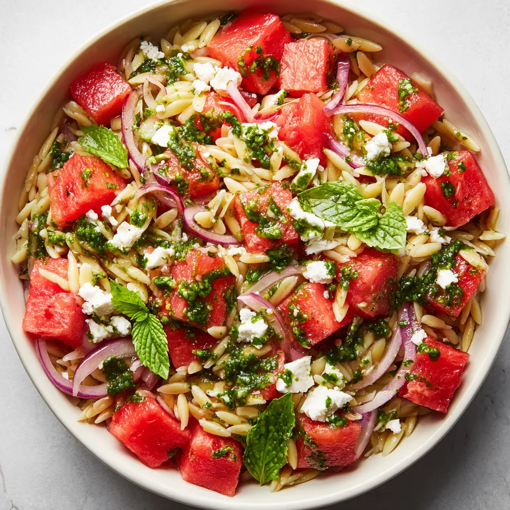 A bowl of pasta salad with tomatoes and basil.