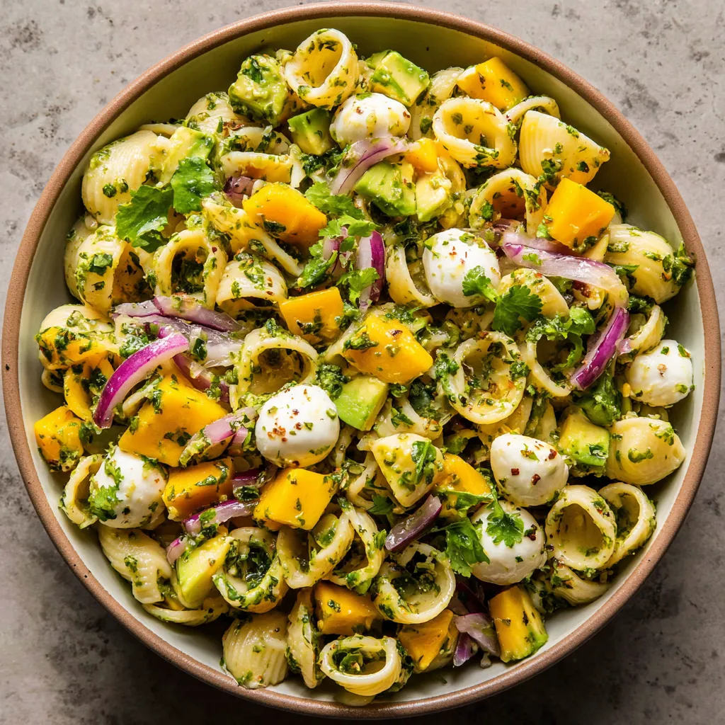 A bowl of pasta with vegetables and cheese.