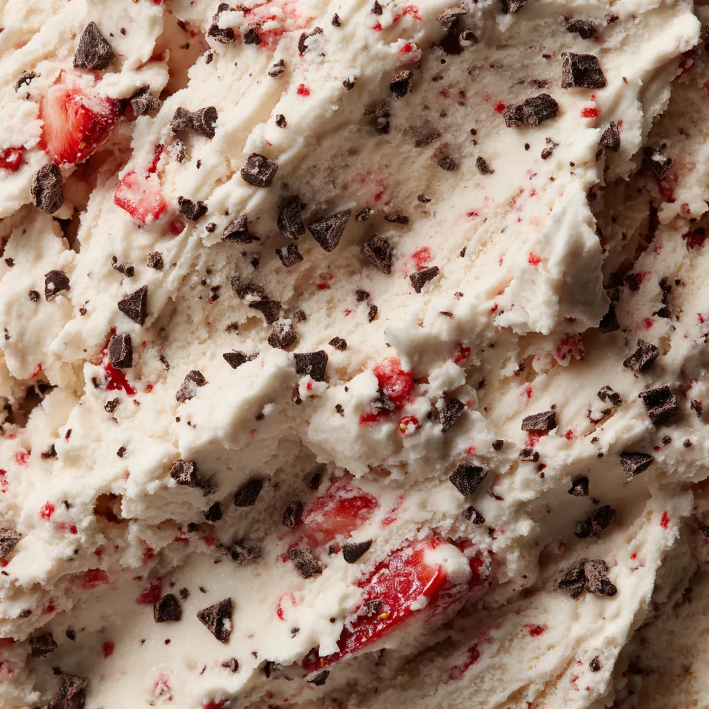 A close up of a cottage cheese ice cream.