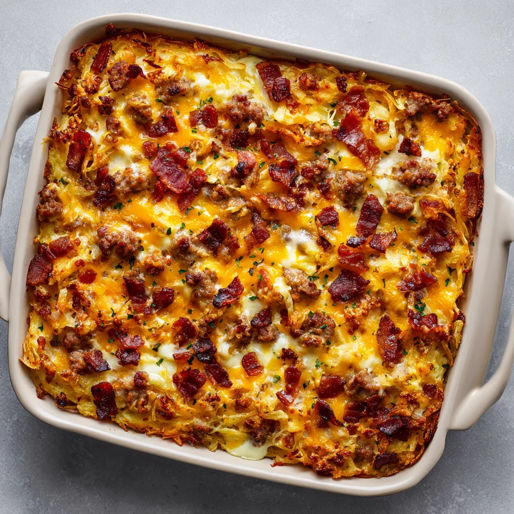A casserole dish filled with meat and cheese.