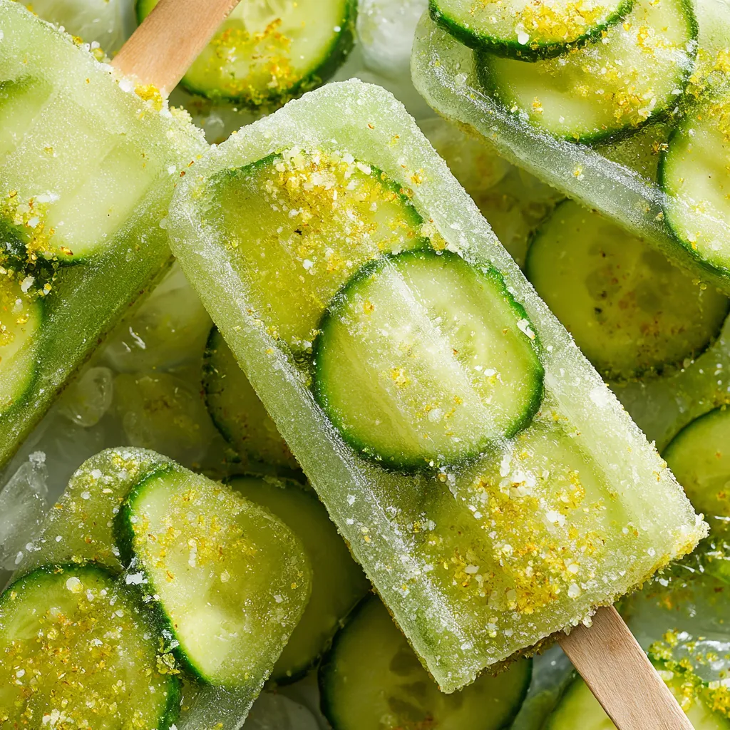 A close up of a pickle juice margarita popsicle.