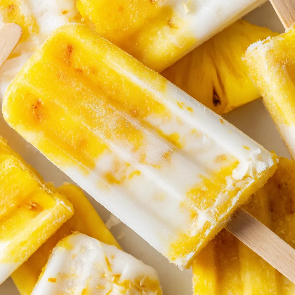 A pile of pineapple coconut popsicles.