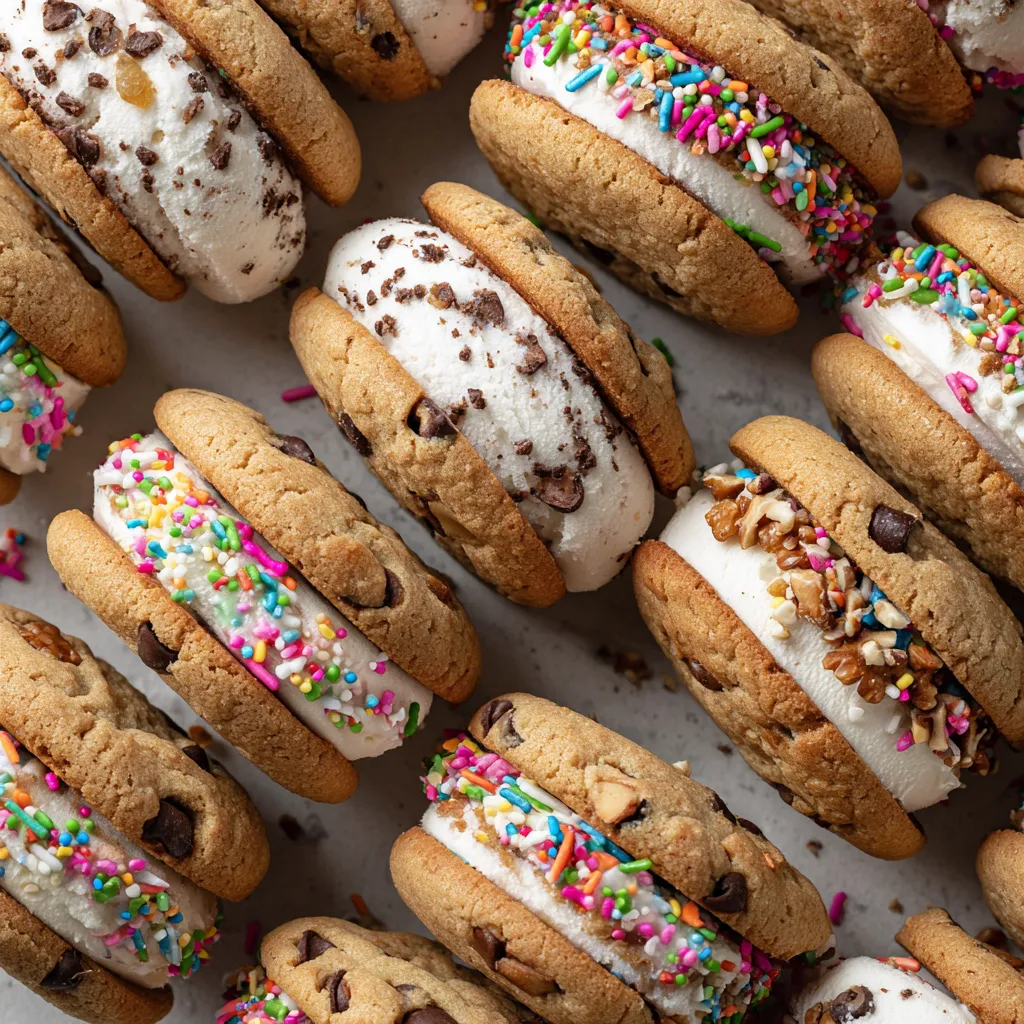 A pile of cookies with white icing and sprinkles.