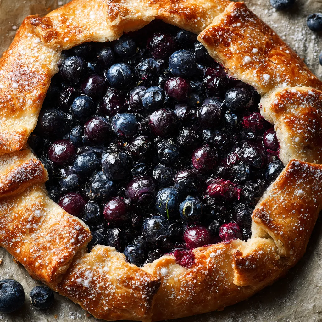 A blueberry galette with a blueberry filling.