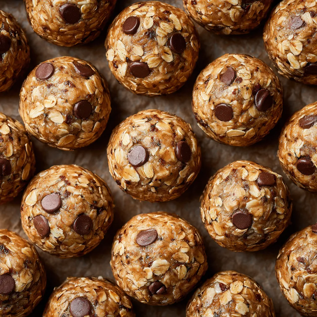 A close up of a bunch of chocolate chip granola bars.