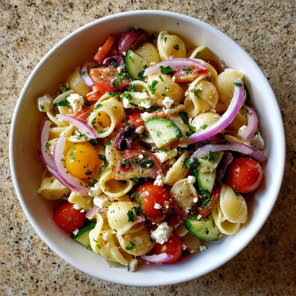 A bowl of pasta with vegetables.
