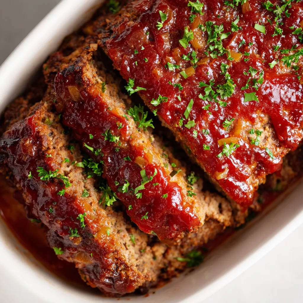 A plate of meat with a green garnish.