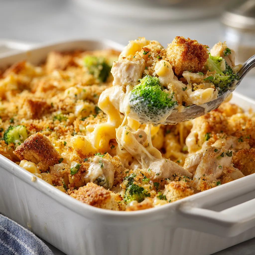 A fork is being used to eat a Maple Mustard Chicken Pasta Bake.