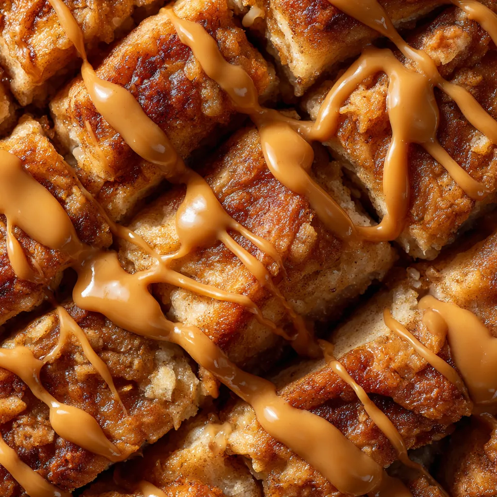 A close up of a piece of bread with peanut butter glaze.