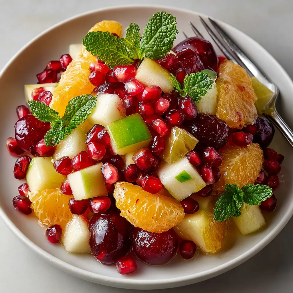 A bowl of fruit with a fork.