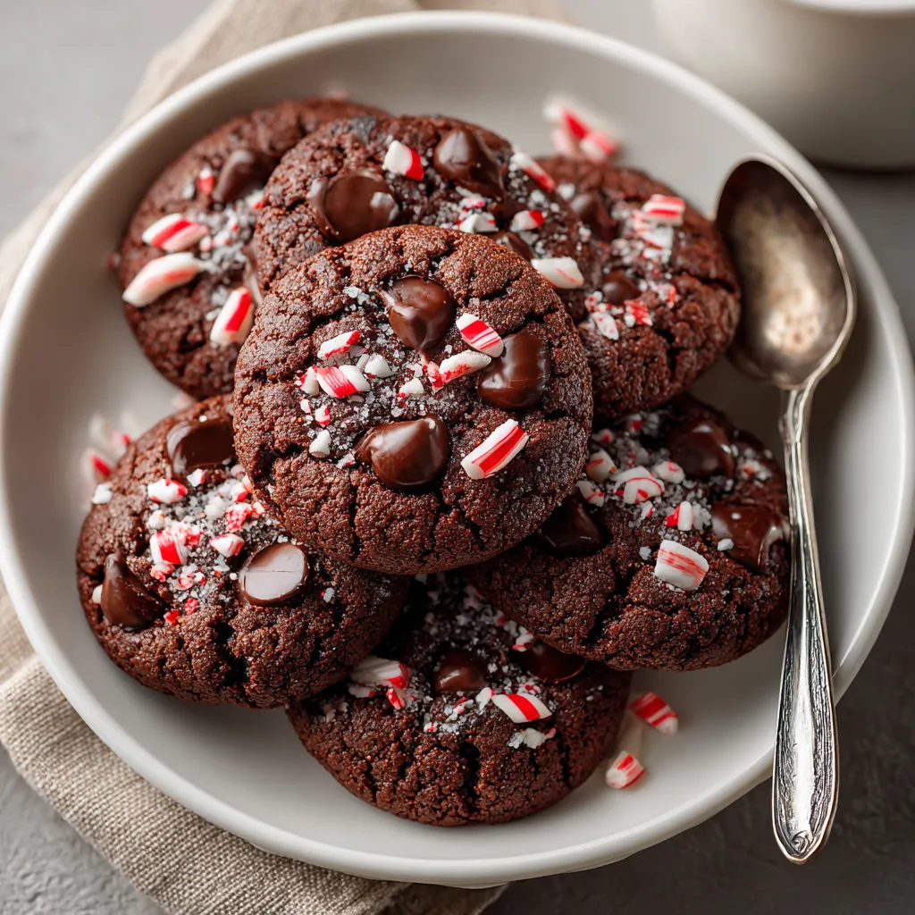 A plate of chocolate cookies with white stripes.