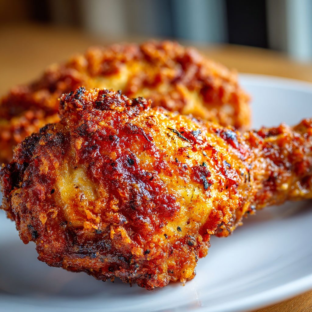 Spicy garlic chicken drumsticks on a plate.