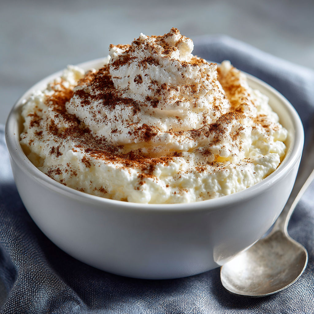 A bowl of creamy dessert with cinnamon and honey.