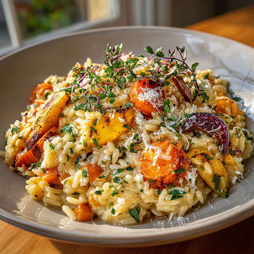 A bowl of pasta with vegetables and cheese.
