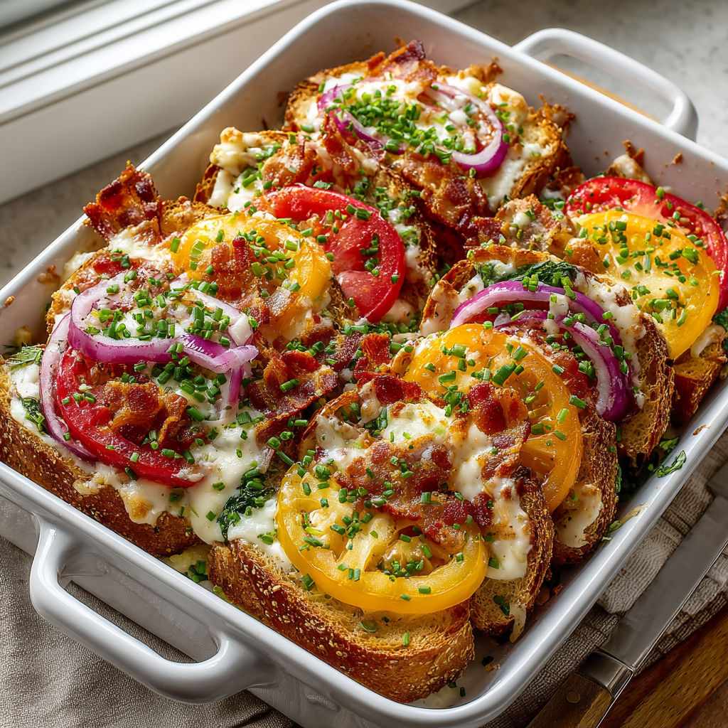 A dish of food with a variety of colors and toppings.
