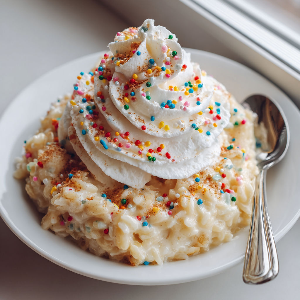 A plate of food with a whimsical holiday sprinkle on top.