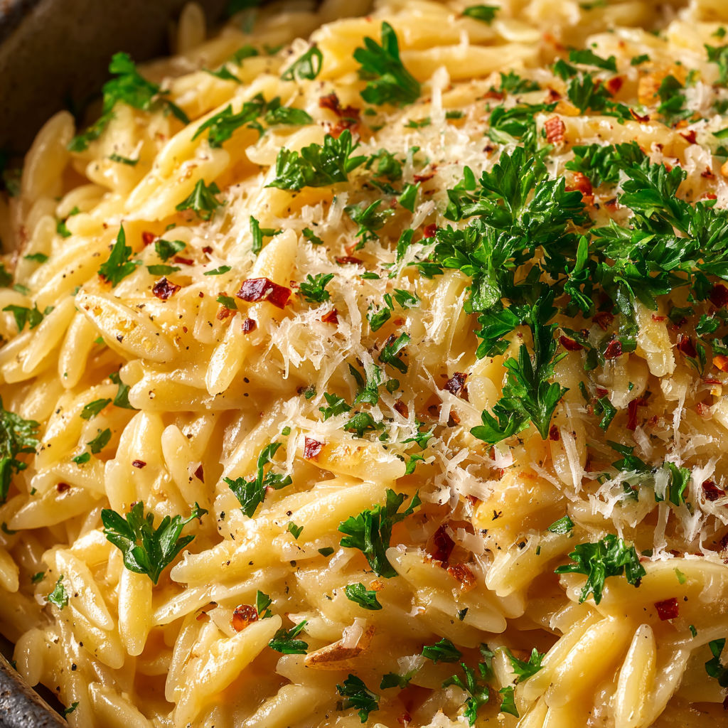 A bowl of pasta with garlic and Parmesan cheese.