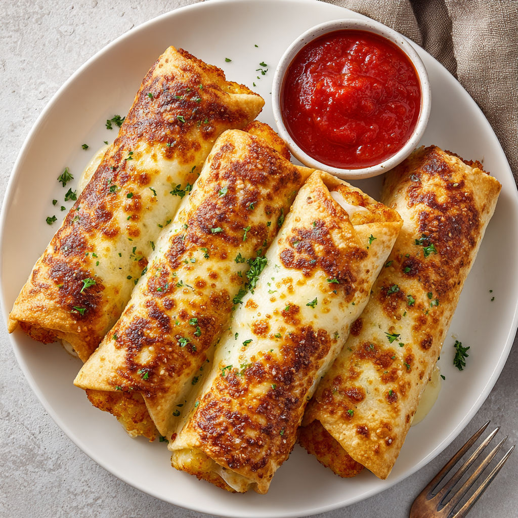 Mozzarella sticks wrapped in a tortilla.