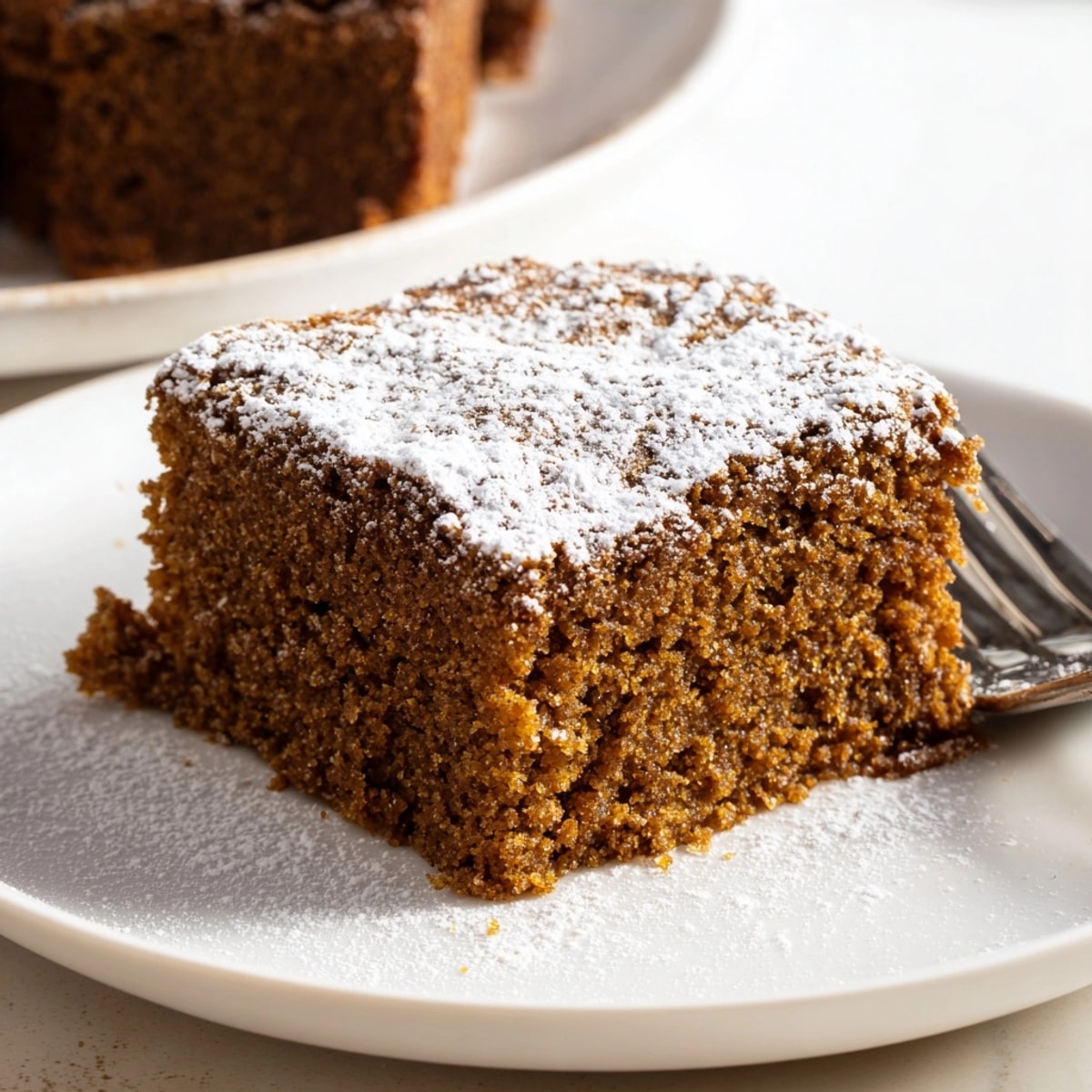 Easy to make Cinnamon Gingerbread Snack Cake recipe, showcasing spiced moistness and holiday flavors.