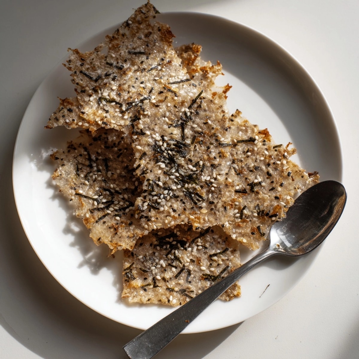 Homemade Seaweed & Sesame Rice Crisps: a delicious, gluten-free snack with Asian-inspired flavors.