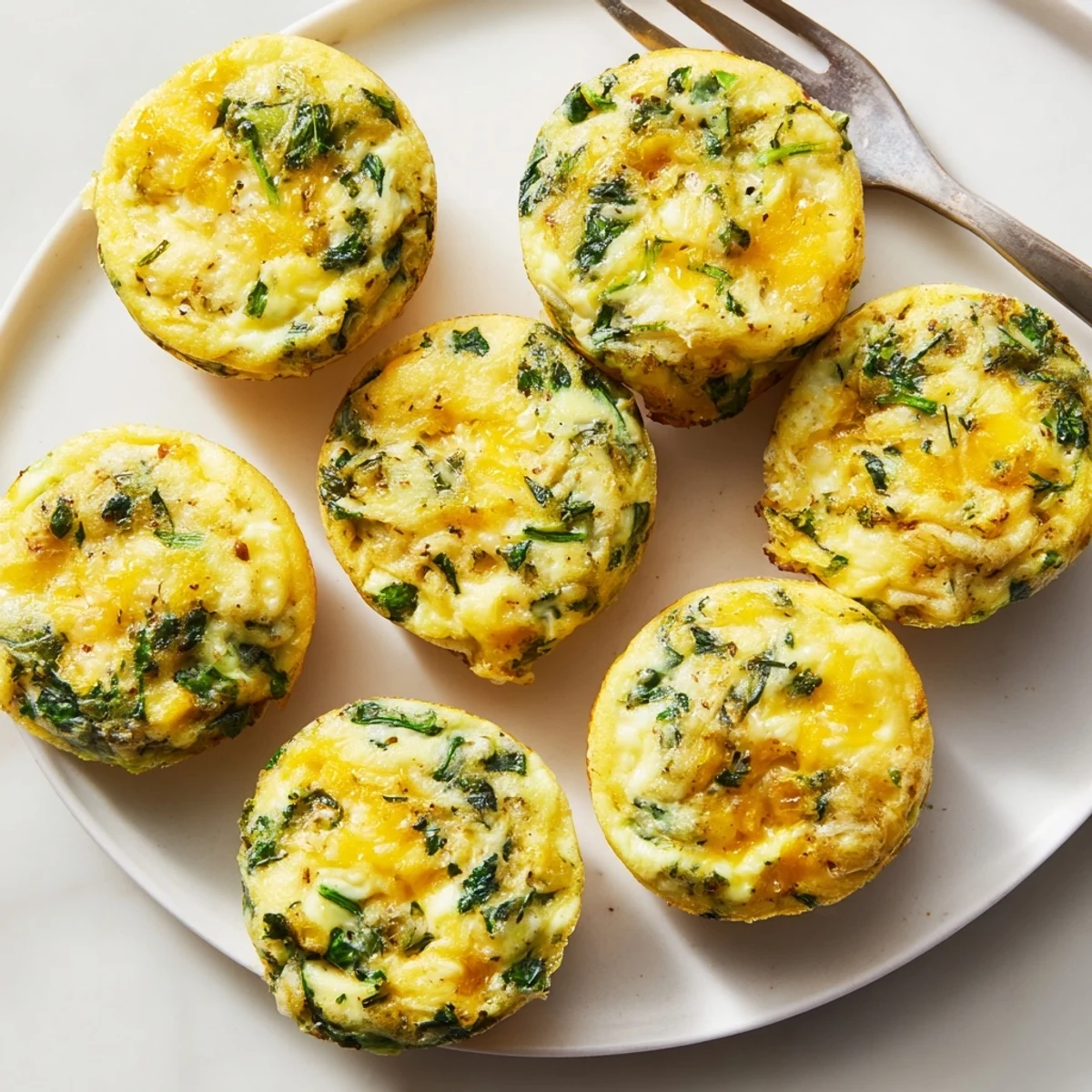 Savory mini Garlic Scallion Pancake Frittatas baked to golden perfection, ideal for breakfast.