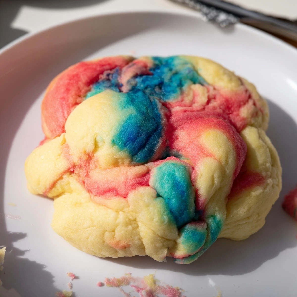 Colorful slices of cloud bread, airy treat great with whipped cream and berries.