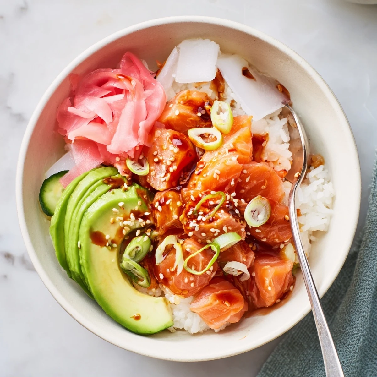 Quick and easy Leftover Salmon & Rice Bowl, perfect for a delicious weeknight meal.  