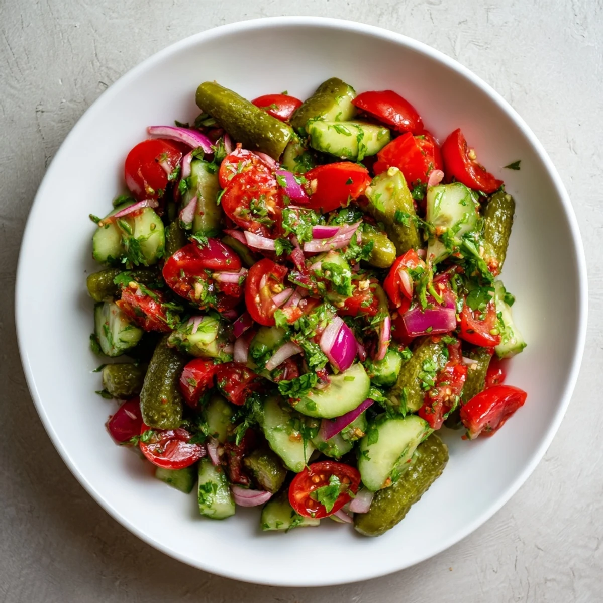 A close-up of vibrant Pickle De Gallo Salsa, showcasing diced veggies and fresh lime.