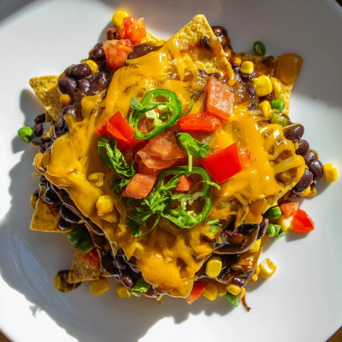 A complete sheet-pan nachos meal: crispy chips, melted cheese, and fresh ingredients for a flavorful snack.