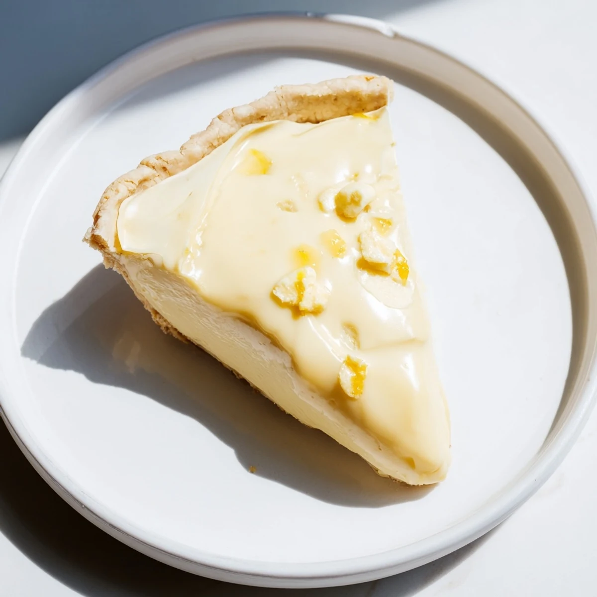 Cool, chilled Water Pie with a smooth, custard-like texture ready to be served and enjoyed.