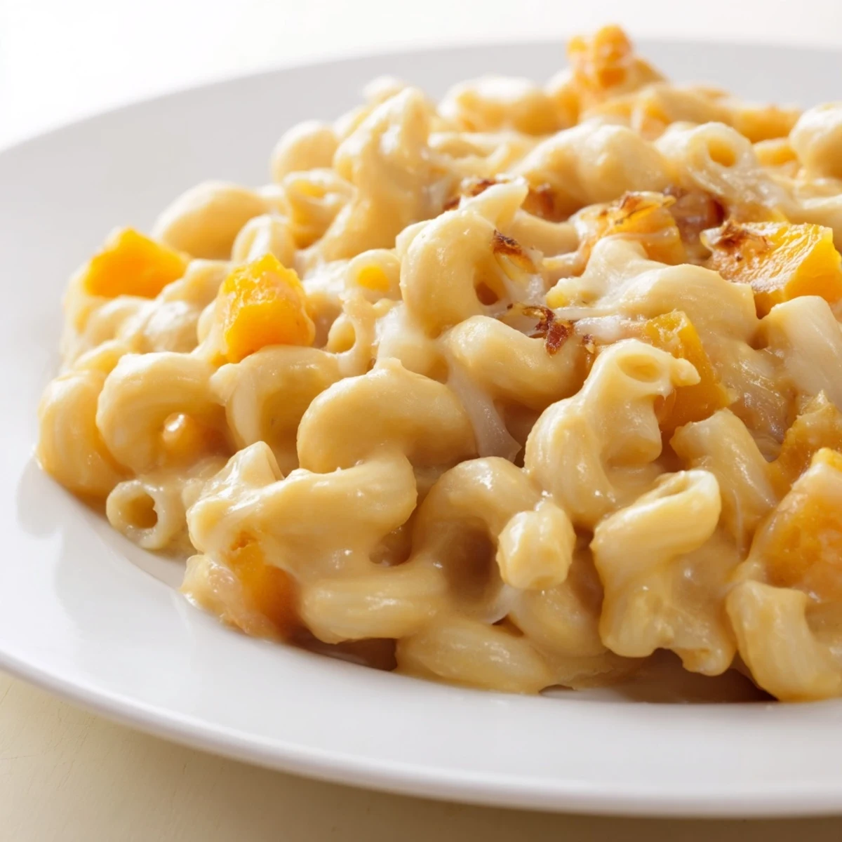 Golden, cheesy One-Pot Butternut Squash Mac & Cheese, overflowing in the pot, ready to serve.