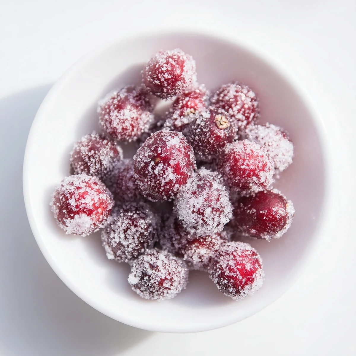 Sugar-coated 5-Minute Express Candied Cranberries, the perfect homemade topping, ready in five minutes flat.
