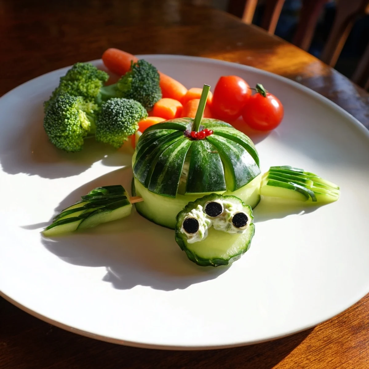 Vibrant Slow & Savory Turtle Crudités with fresh veggies, artfully arranged on a platter, ready to be enjoyed!