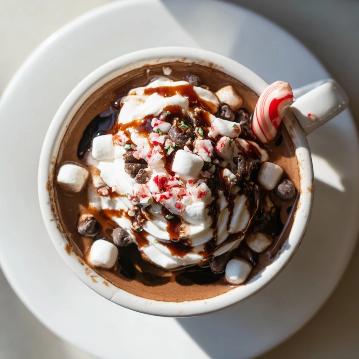 Reindeer Hot Cocoa Bar: a festive setup with steaming cocoa, whipped cream and colorful sprinkles.