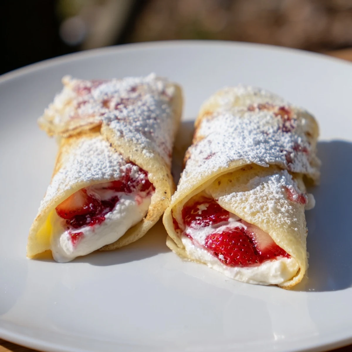Snow Angel Tortilla Wraps, ready to eat, are dusted with powdered sugar, showcasing a sweet snack.