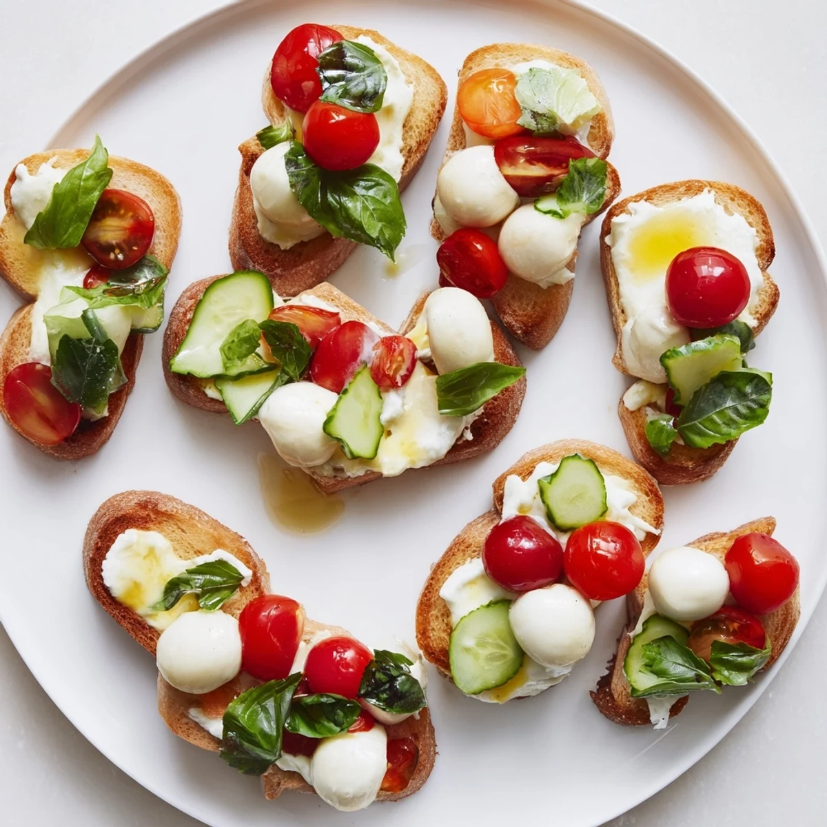 Crispy golden elf shoe shaped toast bites served with colorful toppings showcasing textures and flavors.