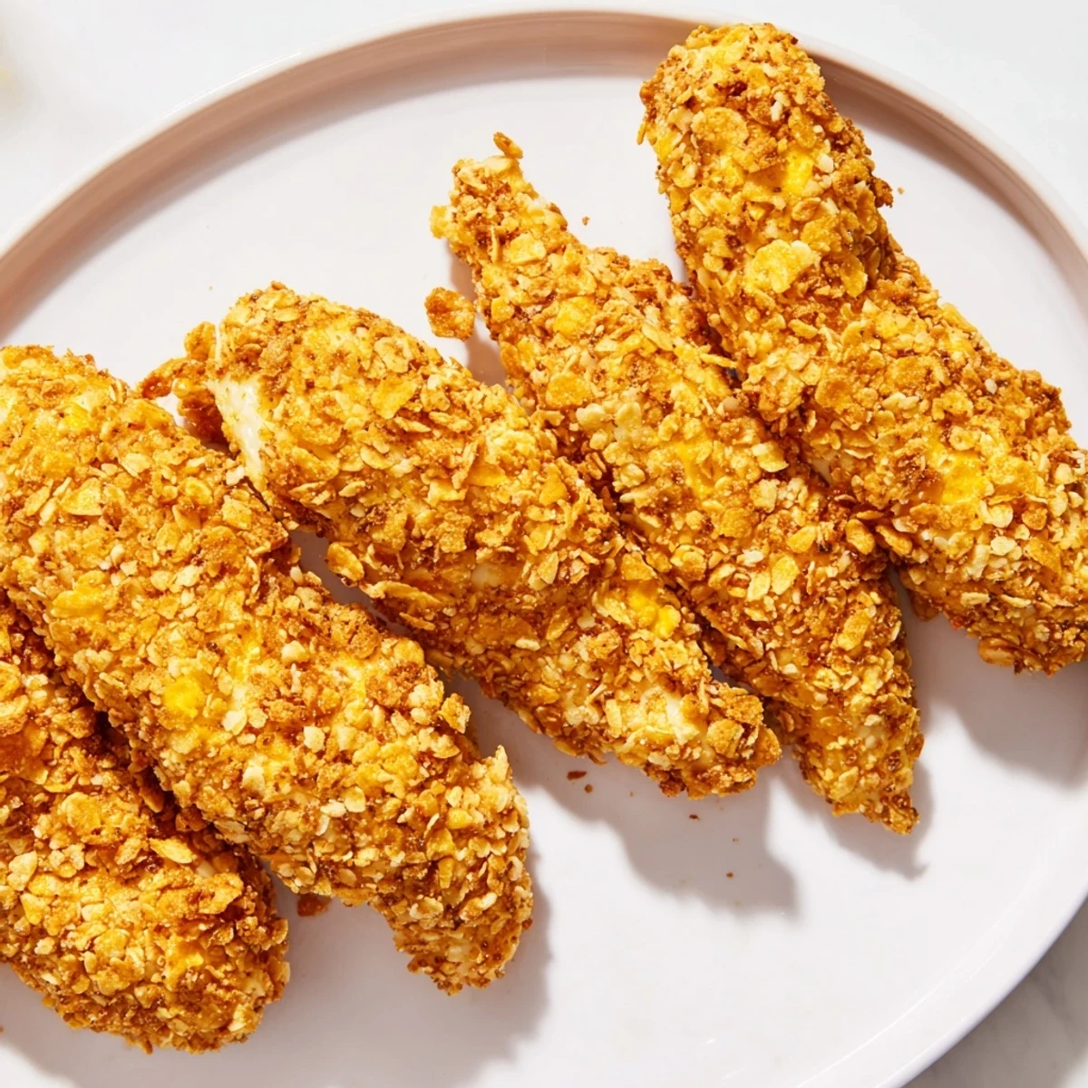 Crispy onion chip chicken tenders, a golden, crunchy delight perfect for an easy family dinner.
