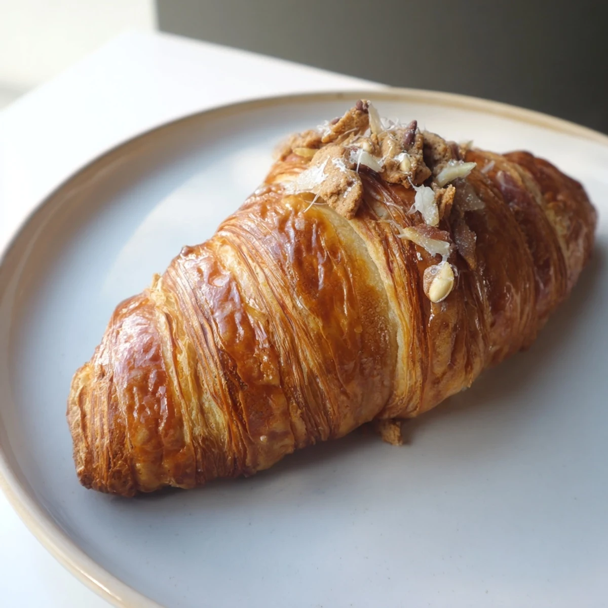 Warm chocolate cookie croissants with a gooey cookie dough center, ideal for a sweet breakfast.