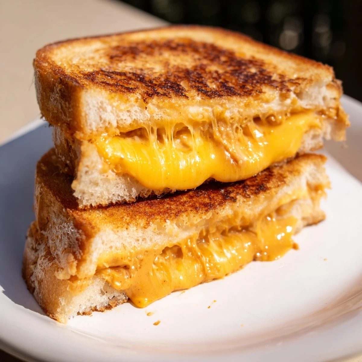 Perfectly grilled artisan sourdough with spicy Honey Chipotle Butter Grilled Cheese, ready to be devoured.